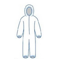 PC127 White Protective Hooded Coveralls w/ Zipper Front (X-Large)
